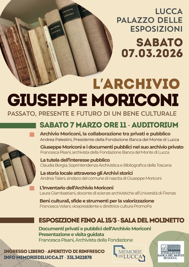 Sabato 7 marzo 2026: Presentazione Archivio Giuseppe Moriconi